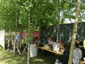 Trotz der Hitze besuchten zahlreiche Schler den Pilze-Workshop auf der BUGA 