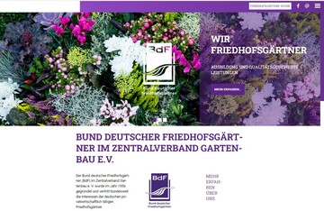 Auf der neuen Webseite www.bund-deutscher-friedhofsgaertner.de werden alle wichtigen Informationen fr Interessierte ber den BdF gezeigt.